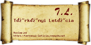 Tárkányi Letícia névjegykártya